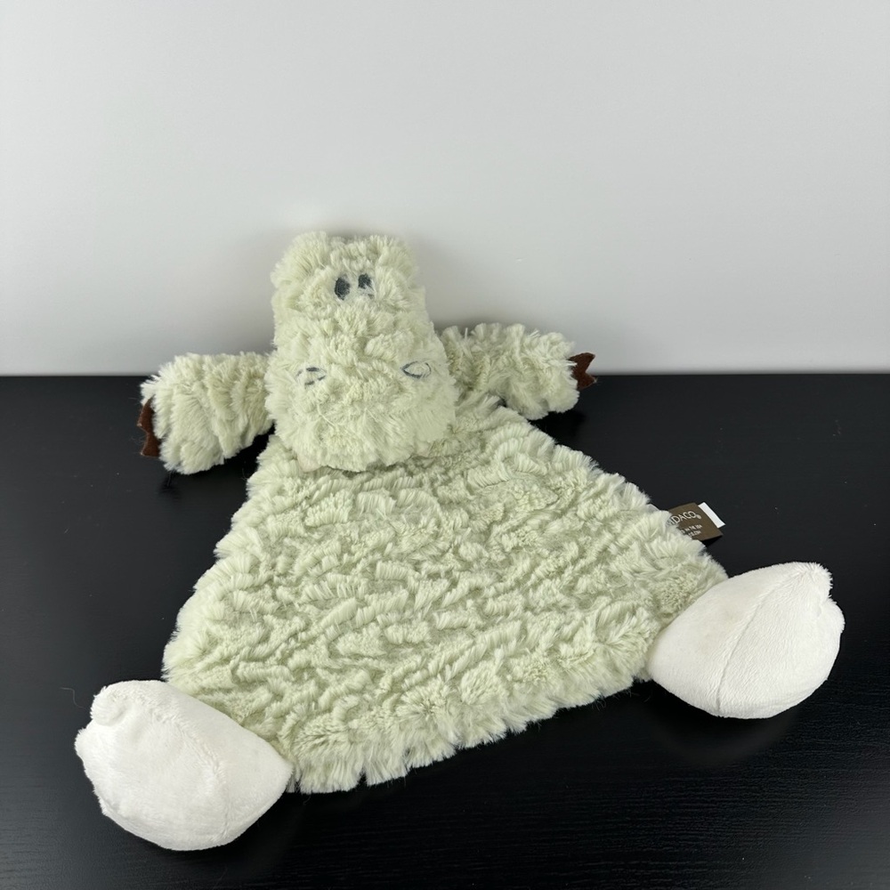 Demdaco Arnie Alligator Lovey Security Blanket 12" Green Soother Plush Rattle